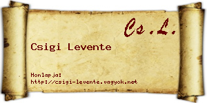 Csigi Levente névjegykártya